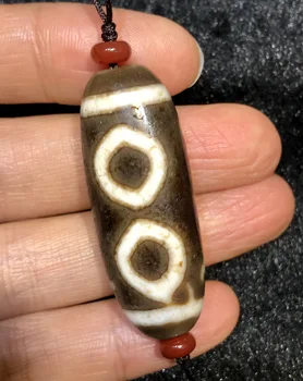 

LKbrother Talisman Treasure Energy Magic Tibetan old Agate 3 eye dZi Bead Totem Amulet