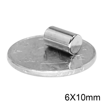 

50/100//200/500PCS 6x10 Search Minor Diameter Magnet 6mmx10mm Bulk Small Round Magnet 6x10mm Neodymium Disc Magnet 6*10mm 6*10