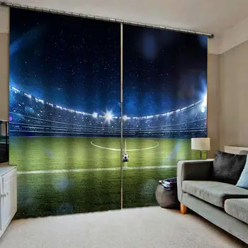 

green curtains 3D Curtain Luxury Blackout Window Curtain Living Room sport curtains Decoration curtains