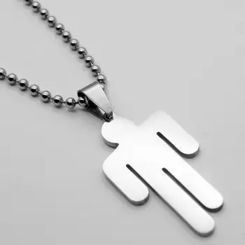 

30PCS Punk Fans Symbol Slanting Shoulder Man American Billie Rock Music Rapper Singer Figure Icon Stainless Steel Necklace Gifts