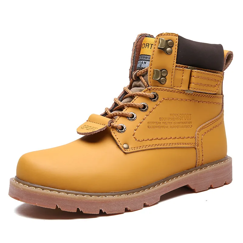 

Martin Shoes Men And Women Winter Hight-top Ankle Boots Combat Boots Couples Big Head Leather Shoes Retro Workwear Men Shoes