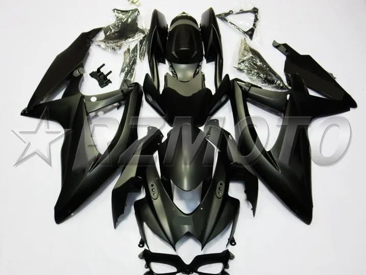 Литье под давлением) ABS обтекатель наборы Подходит для Suzuki GSXR-600 GSXR-750 K8 2008 2009 2010 Обтекатели набор на заказ матовый черный