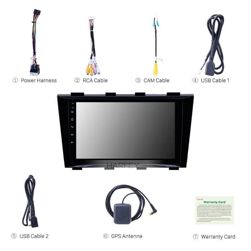 Top Harfey 2 din HD Touchscreen 9" Android 8.1 car GPS Radio for 2009-2015 Geely Emgrand EC8 with Bluetooth AUX support Carplay TPMS 3