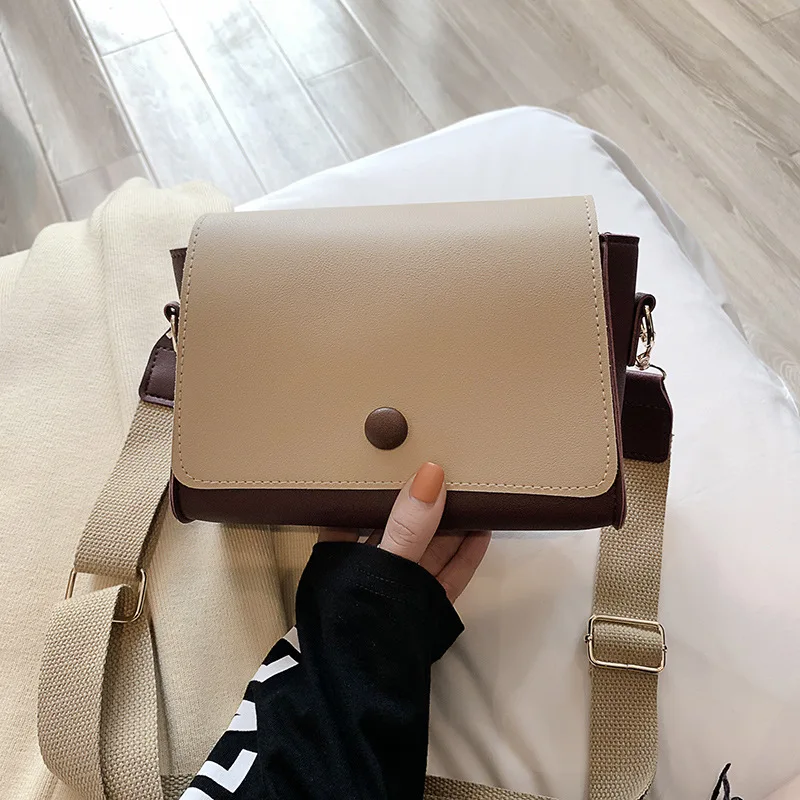 

2020 New Style INS Korean-style Large-Volume Korean-style Versatile Contrast Color Textured-Style Fashion Shoulder Diagonal Bag