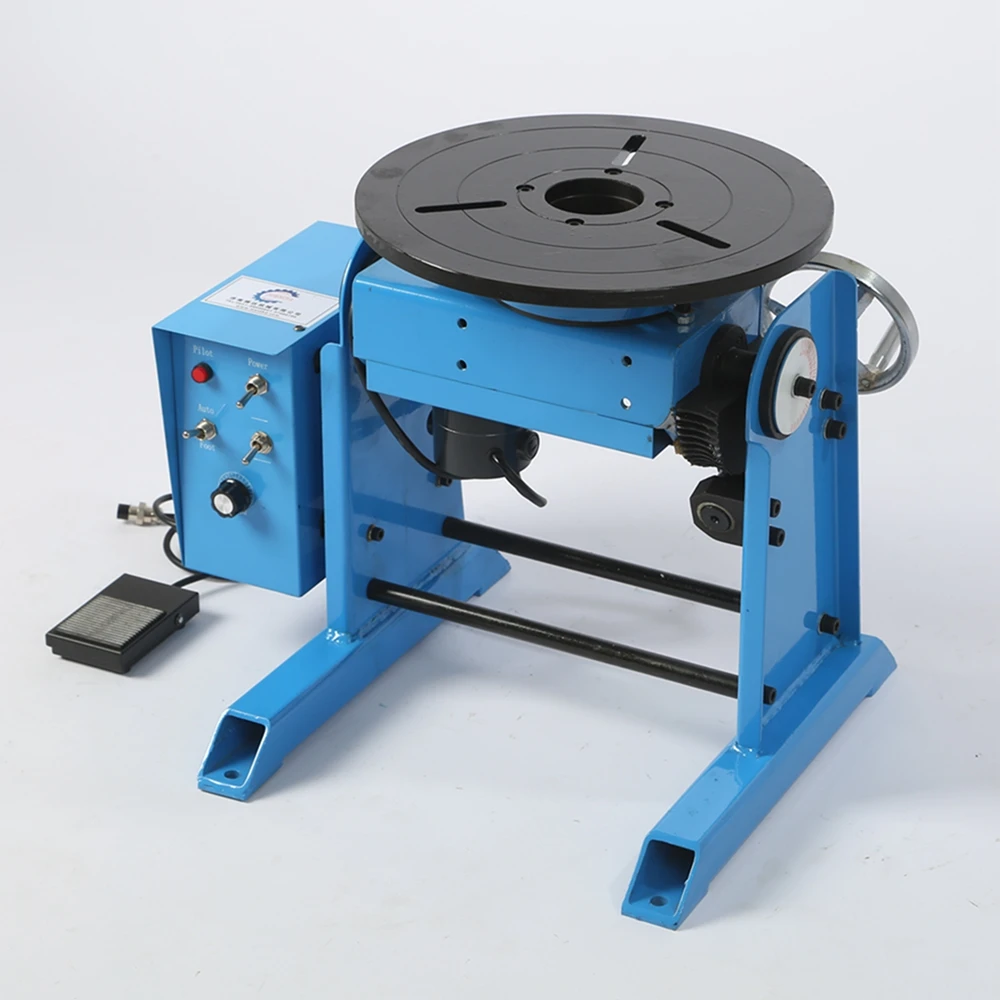 HD-100 Welding Positioner Turntable 100KG Rotary Welding Table With WP400 Chuck Center Holes 140mm 170mm