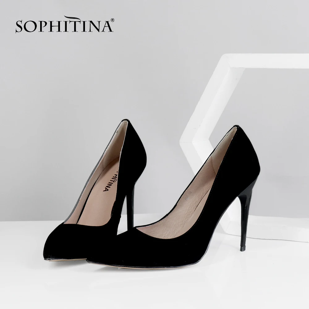 SOPHITINA/туфли-лодочки на высоком каблуке для отдыха; высококачественные однотонные женские туфли на тонком каблуке с острым носком; Лидер продаж; Сексуальные туфли для вечеринок; W27