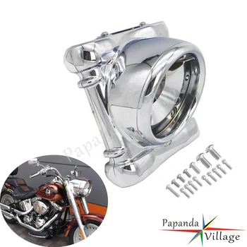

Chrome Complete Headlight Nacelle Kit Headlamp Bucket Trim Ring Bracket For Harley Sportster Dyna Street Fat Bob Wide Glide XL