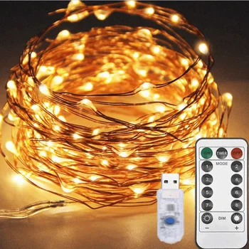 Led String Lights Zilver Wire Garland Led Aangedreven Door Usb Lichtjes Thuis Kerst Decoraties Voor Huis Kerstverlichting