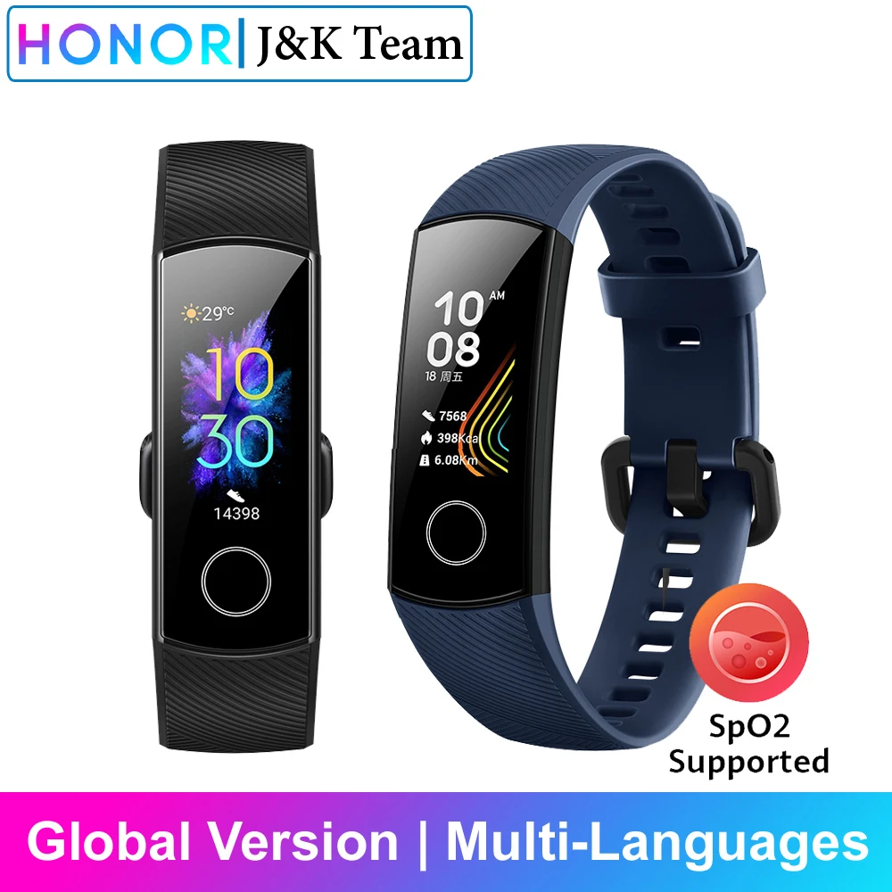 Honor band 5 глобальная версия smartband AMOLED Huawei smartwatch heart rage ftness sleep tracker swiming sport trakcer