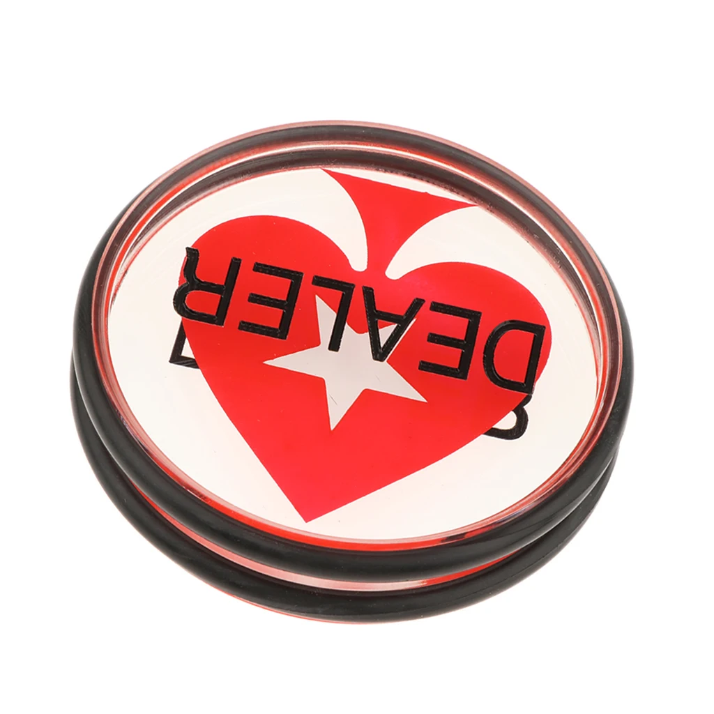 3 Inch Dealer Button with Rubber Ring Casino Poker Chip for Texas Holden, Blackjack, Roulette
