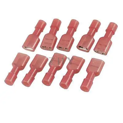 

FDFN 1-250 22-16 AWG Wire Fully Insulated Push On Terminal Fuchsia 10 Pcs