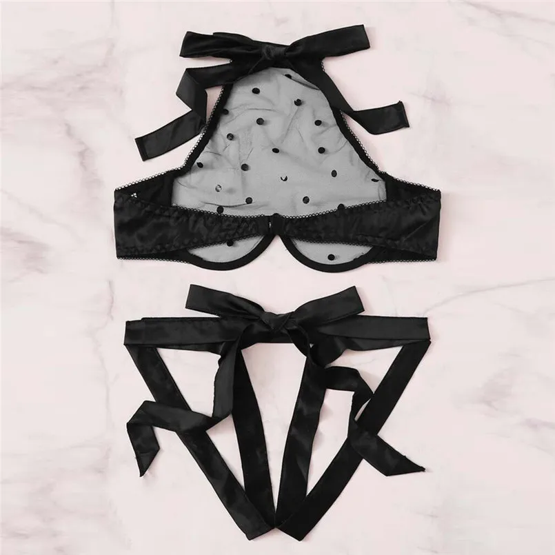 Women Lingerie Corset Lace Underwire Racy Muslin Sleepwear Underwear Bras+Briefs Sweet Women Set Outfits 30N15 (14)