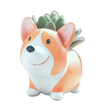 

Lovely Resin Planter Flower Pot Kawaii Corgi Garden Succulent Plants Pot Home Office Decor Supplies New