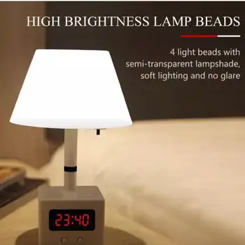 

Table Lamp Clock with Led Portable LED Booklight Reading Light LED Remote Control Desk Lamp Rechargeable Home Decor table lamps