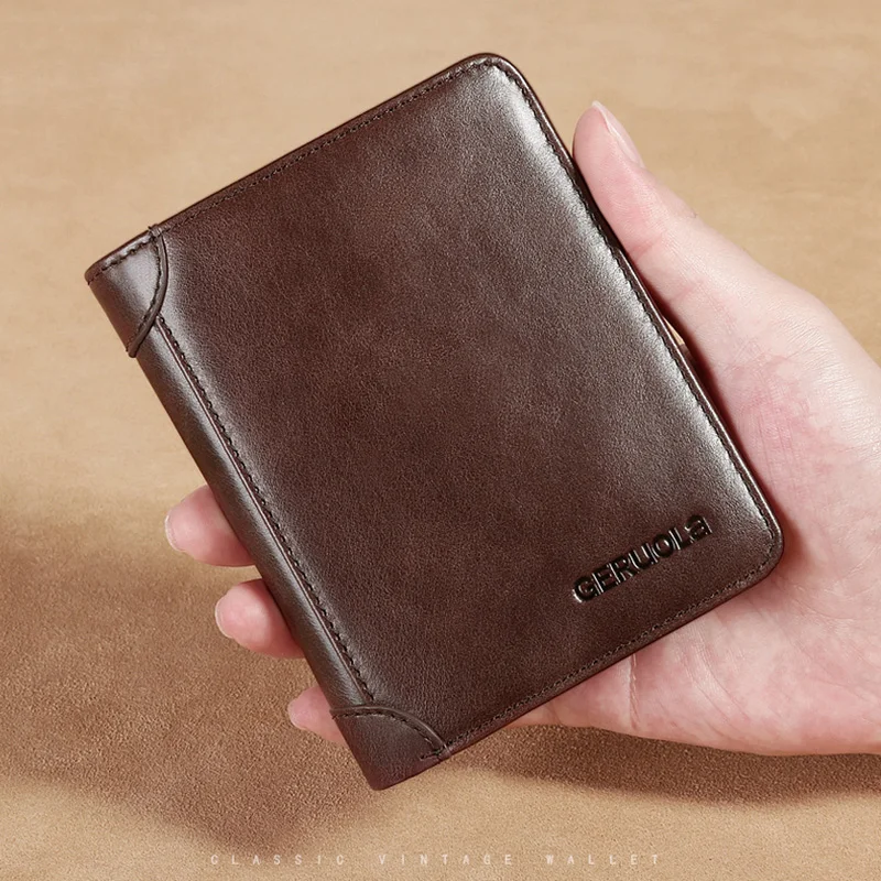 Короткий кошелек мужской из натуральной кожи с RFID-защитой 2021 | Багаж и сумки