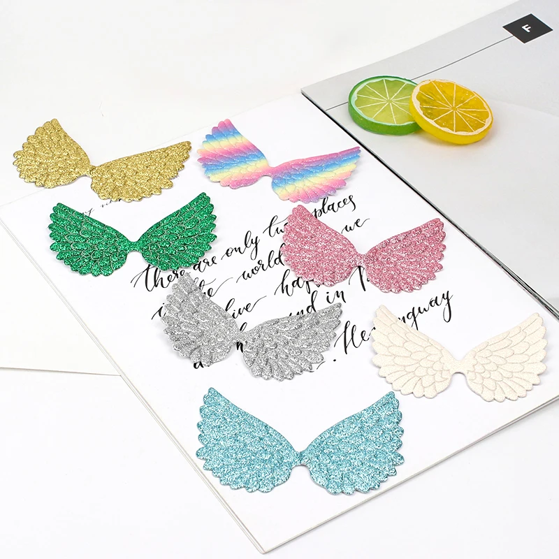 

AHB 7pcs Chunky Glitter Wing Accessories DIY Crafts Supplies Handmade Hairbow Materials Hair Decoration Apparel Patchwork