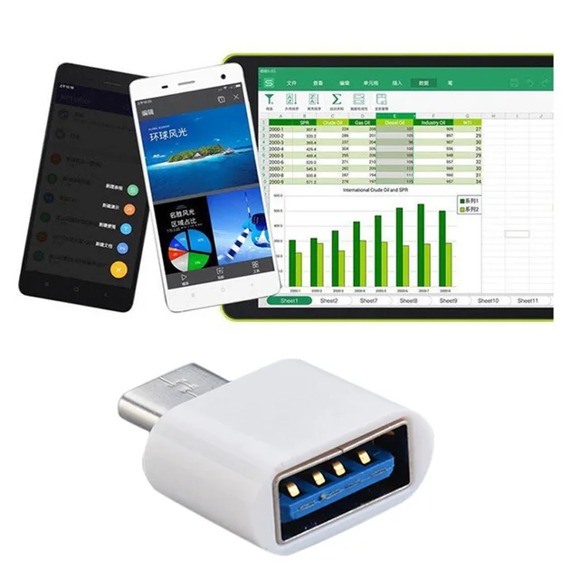 Adaptador de tipo C a USB, convertidor OTG para Huawei, Xiaomi, Samsung, Android, teléfonos móviles, Mini USB-C tipo C a USB 2,0, conectores de datos 4