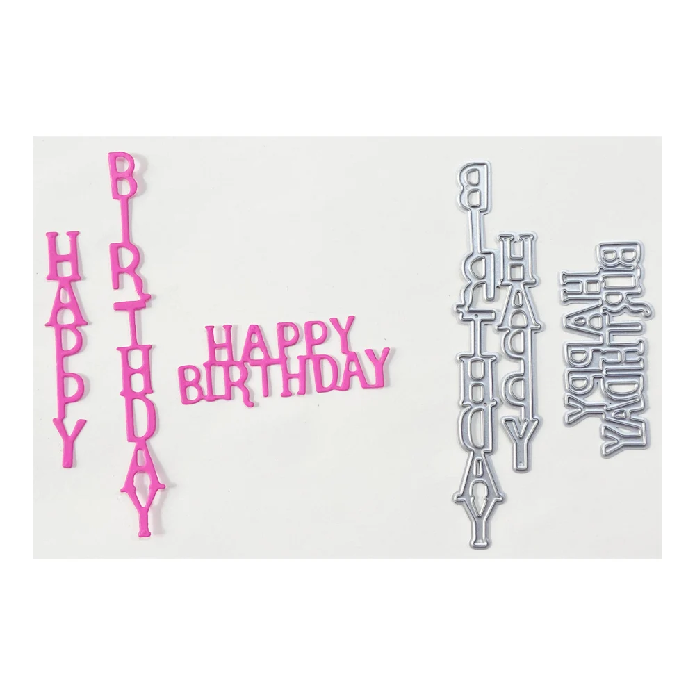 Feliz cumpleaños, matrices de corte de plantilla de colección de recortes para papel de álbum tarjeta de regalo DIY decoración en relieve muere nuevo 2019