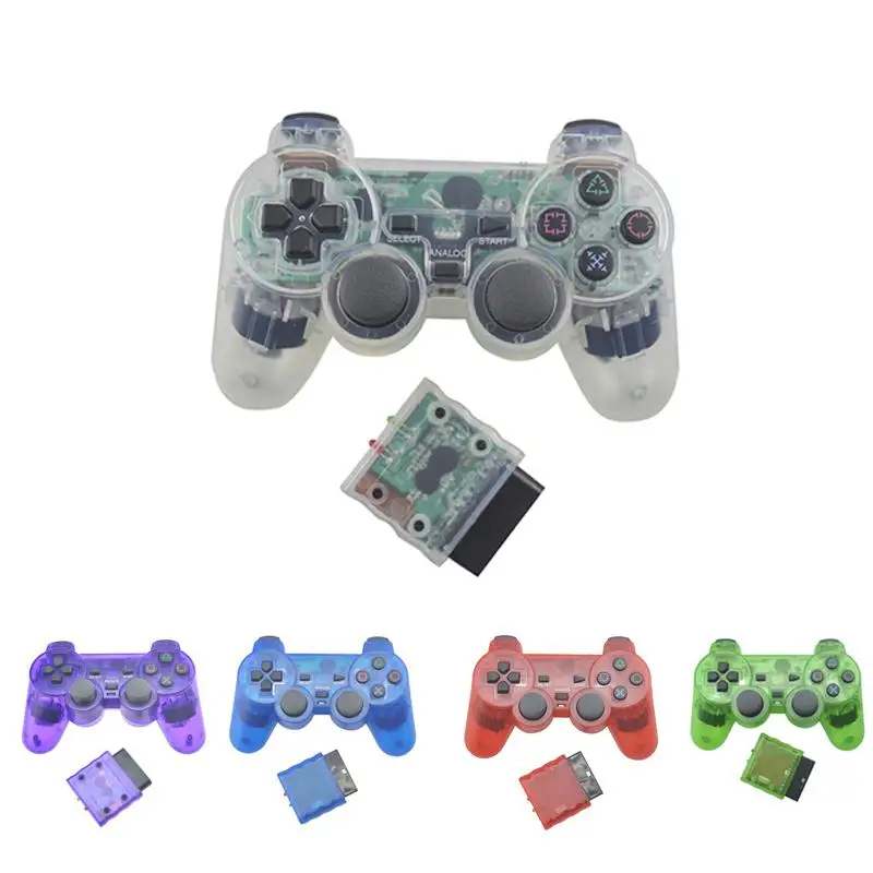 Беспроводной контроллер для PS2 Bluetooth геймпад Play Station 2 прозрачная консоль