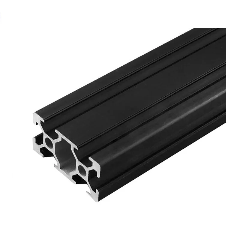 1 STÜCK SCHWARZ 2040 T-Slot Europäischer Standard eloxiertes Aluminiumprofil Extrusion 100-800 mm Länge Linearschiene für CNC-3D-Drucker – Detail 3