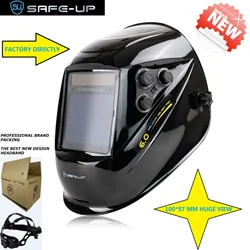SAFEUP – casque de soudage MIG MAG TIG, taille de vision 100x97 MM, couleur réelle, 4 capteurs à cellules solaires, obscurcissement automatique 