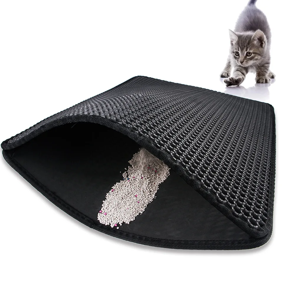 Waterproof Pet Cat Litter Mat EVA Double Layer Litter Cat Pads Trapping