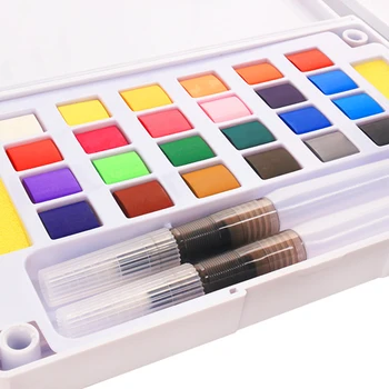 

12/18/24/36 Colors Bright Color Pigment Watercolor Palette Paint Set Portable Travel Solid Paint Box With Brush Art Supplies