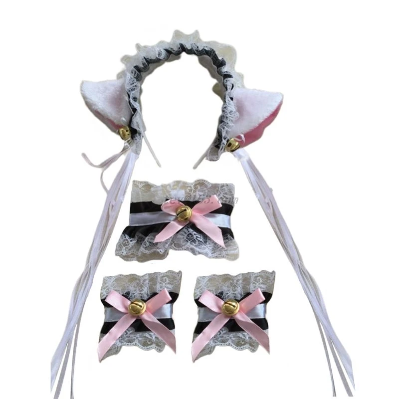 Cosplay&ware Female Girls Anime Lolita Cosplay Costume Plush Cat Ears Bowknot Bell Ruffles Lace Collar Necklace Wristband -Zentai shop online Hb848f322798f4933aa30918ddf6eef7cn.jpg
