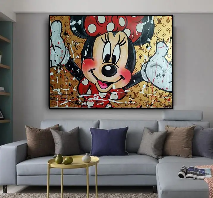

free shipping hand made graffiti pop art Mona Lisa oil painting Alec Monopoly good for bedroom decoration