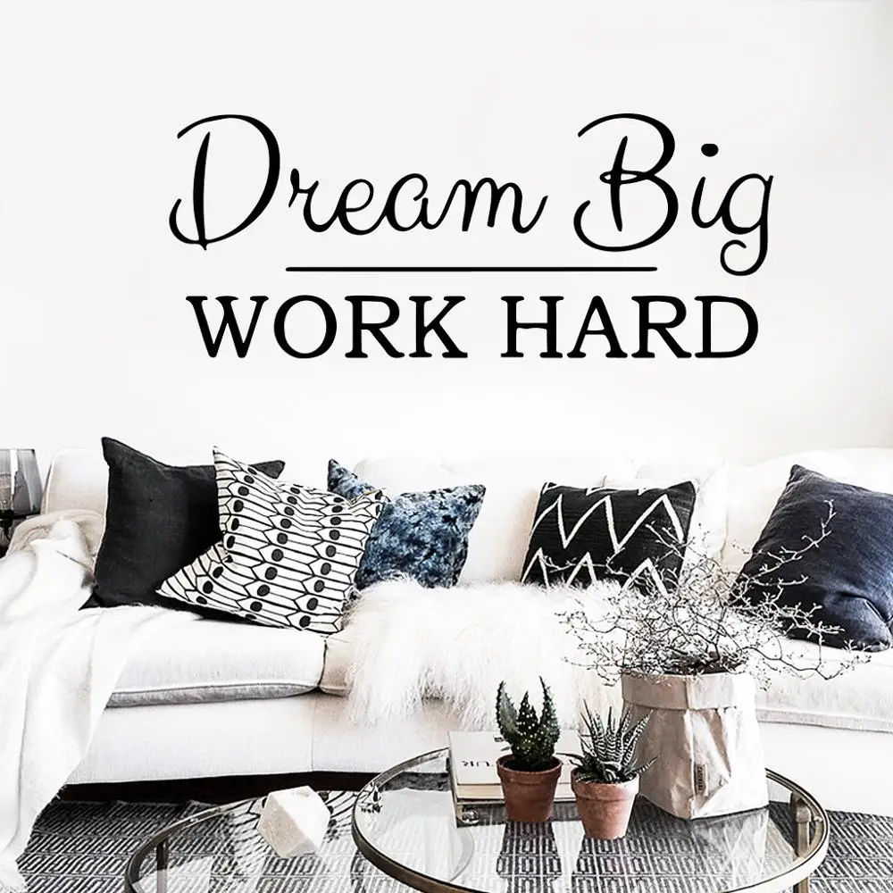 Модные настенные Стикеры с цитатами и надписью Dream Big Work Hard Офисная настенная