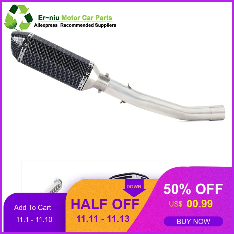 

ZX6R ZX-6R Motorcycle Exhaust Full system middle bend pipe + Muffler Slip-on for Kawasaki ZX-6R ZX6R 2008 to 2014