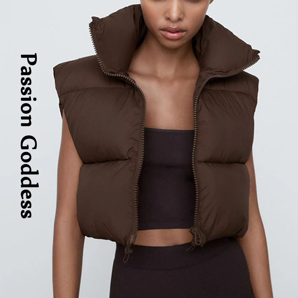 cream puffer vest
