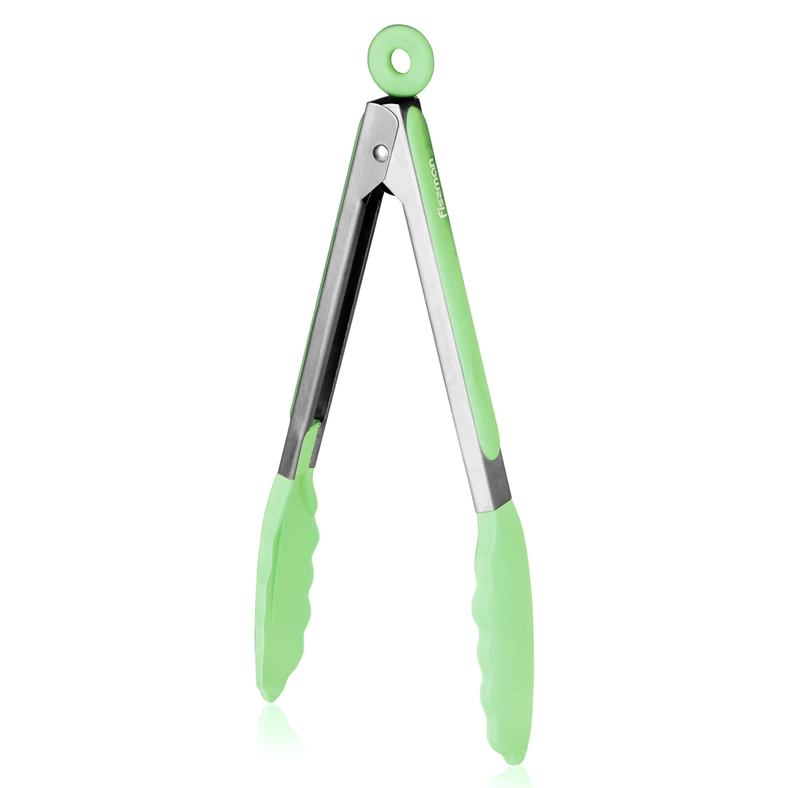 Silicona comida Tong Acero inoxidable Abrazadera para servir ensalada barbacoa cocina Tools-1pcs - Цвет: Green