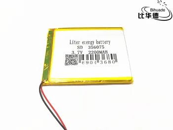 

3.7V 2200mAh 356075 Lithium Polymer Li-Po li ion Rechargeable Battery cells For Mp3 MP4 MP5 GPS PSP mobile bluetooth