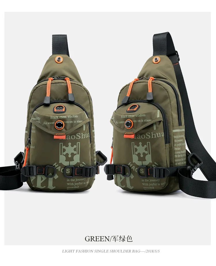 New trend wild men's chest bag outdoor multi-function Messenger bag sports shoulder bag