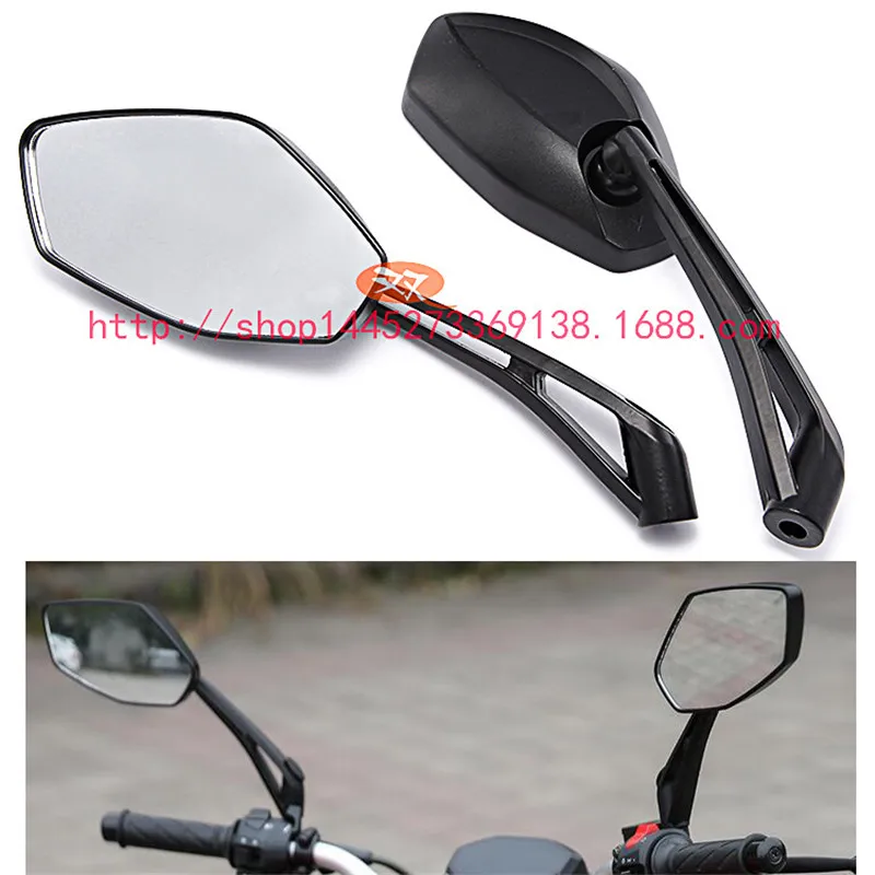 

black universal 8MM 10MM motobike rearview parts moto side mirror for honda yamaha Kawasaki Z1000 Z750 motorcycle accessories
