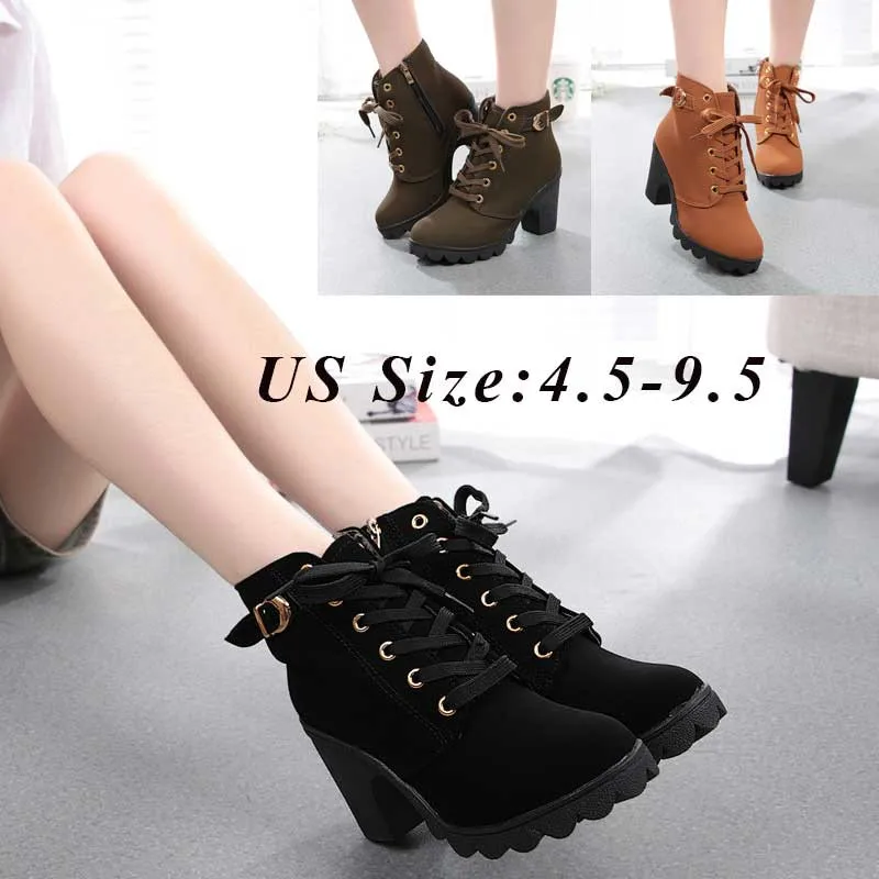 

Women Boots Plus Size 40 Snow Boot For Women Winter Shoes Heels Winter Boots Ankle Botas Mujer Warm Plush Insole Shoes Woman#J30