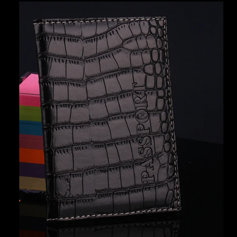 

Passport Holder Protector Leather Crocodile Texture Wallet Business Card Soft Passport Cover Leather For Women Men