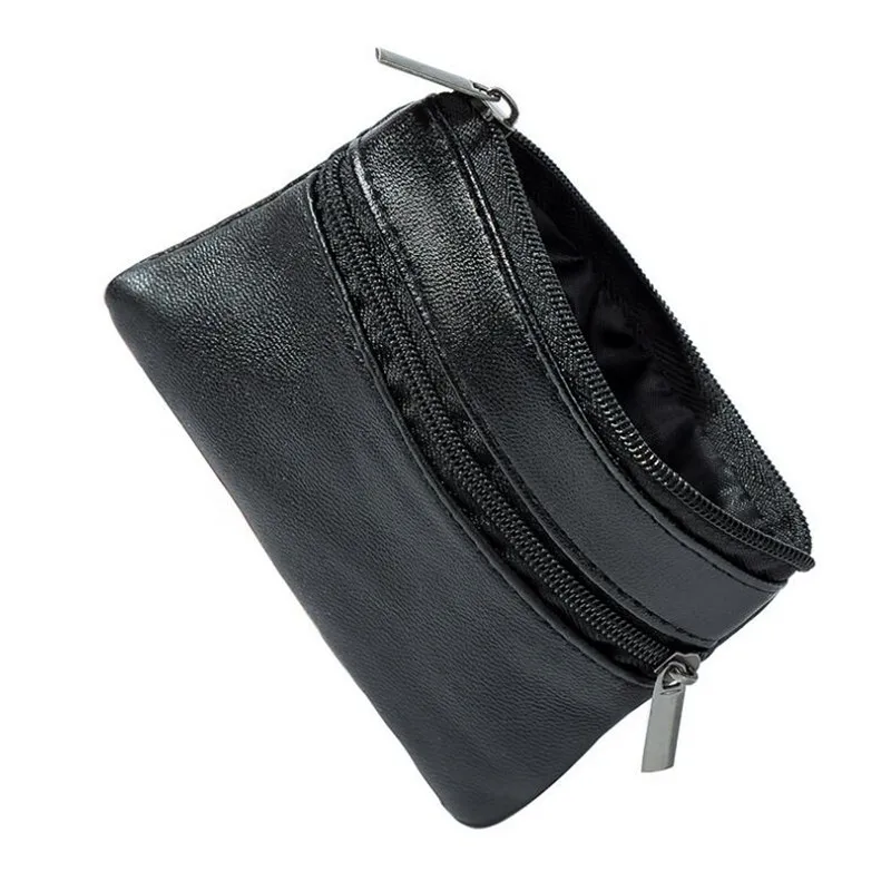 Coin Purse Black Men Coin Purse Small Bag Wallet Change Purses Zipper Money Bags Children Mini Wallets Leather Key Holder Cases