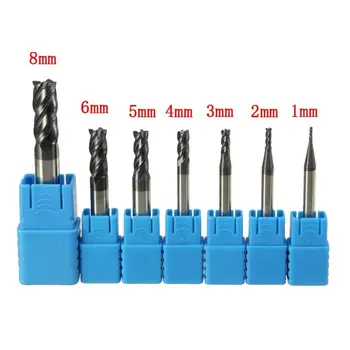 

4mm -8mm Shank Tungsten Carbide End Mill HRC50 4 Flutes CNC Cutter Replacement
