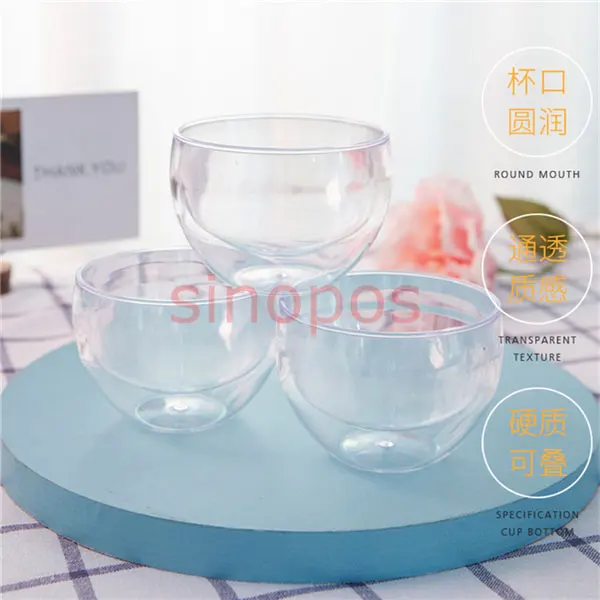 10pcs Transparent plastic two layer round hemispherical shape mousse cup, cake display tray, clear ice cream cups, SP01