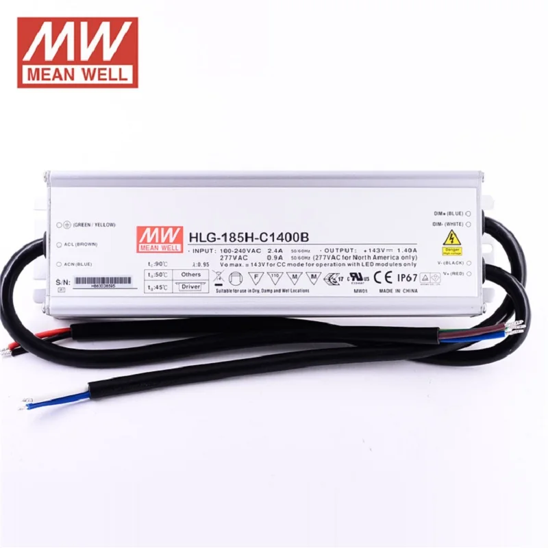 200 Вт Светодиодные промышленные светильники Meanwell для HLG 185H C1400B один Выход