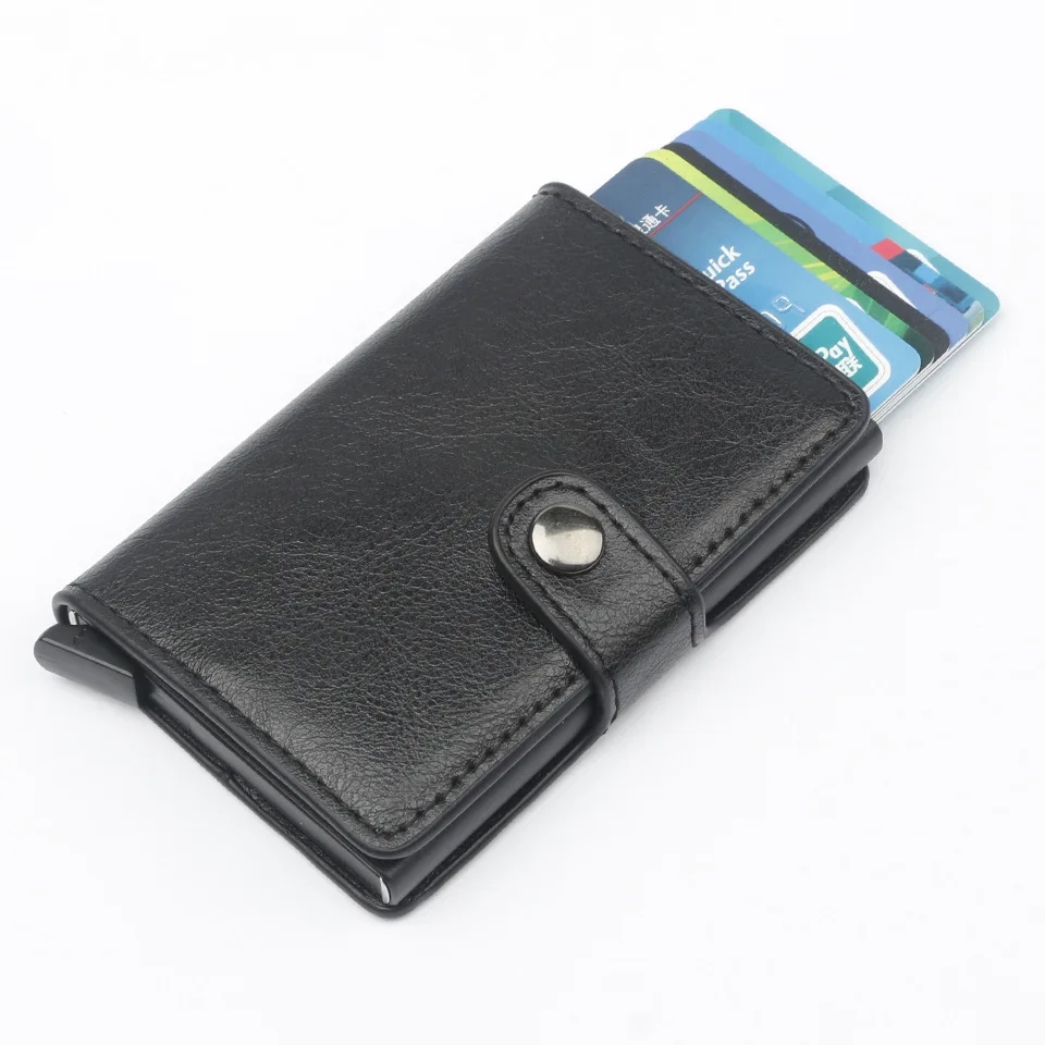 Men And Women Automatic Wallet Aluminum Alloy Card Case Anti-Degaussing Anti-Theft RFID Aluminum Bank Credit Card