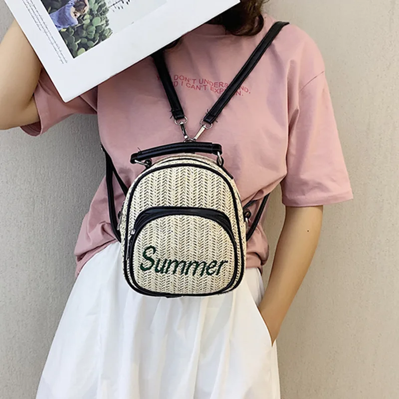 

INS Wind Korean-style Weaving Small Backpack Women's 2019 New Style-Style Multi-Purpose Mini Leather Backpack Versatile School B