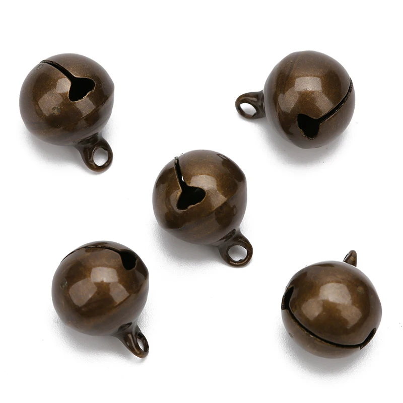 Antique Bronze 50 шт./лот 6 мм/8 мм/10 мм/12 мм/14 мм медные колокольчики маленькие колокольчики Подвески Бусины Подходят рождественские украшения для поделок колокольчики ювелирные изделия - Цвет: Antique Bronze