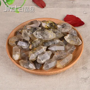 

the Length of 2 ~ 3cm Double Pointed White Crystal Raw Stone, Bare Petroleum Ink Sheet, Mica Sheet Inclusion Energy Stone