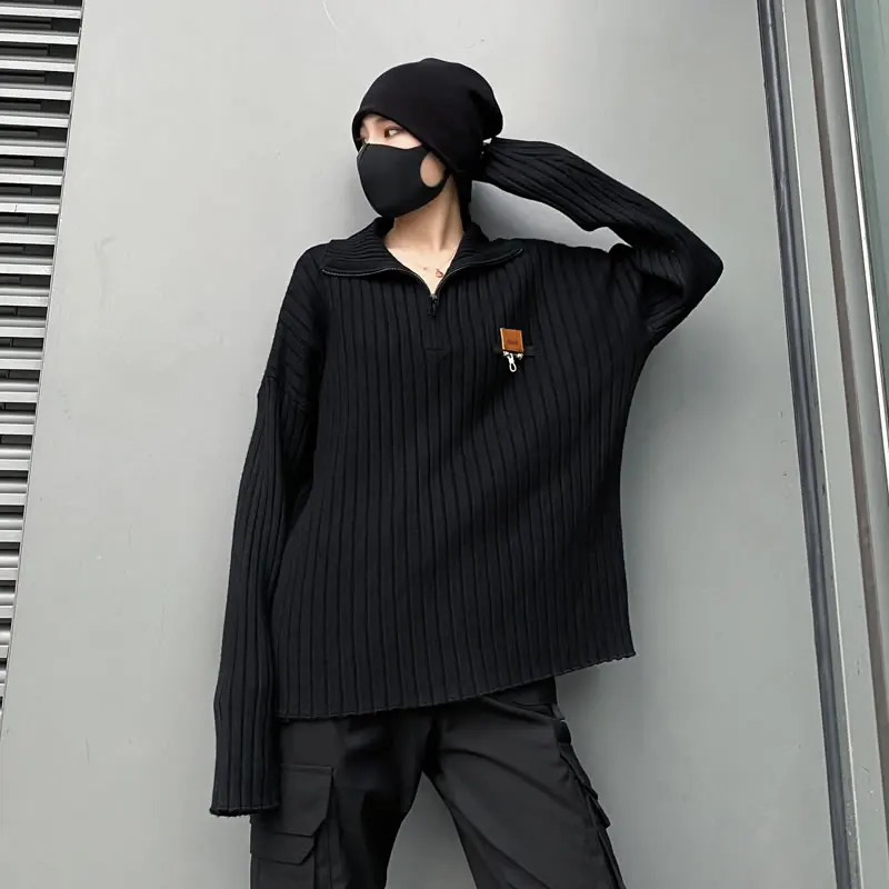XITAO Knitted Sweater Fashion New Women Black