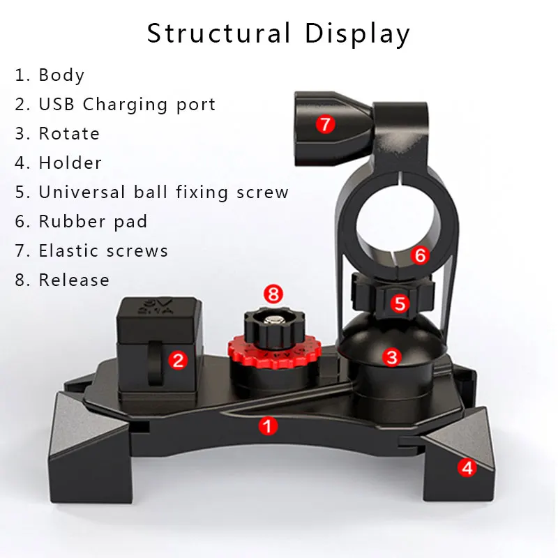 Motorcycle Handlebar Phone Mount Holder Support Bike Mobile Cell  Bicycle Phone Stand for 4-6.5 inches for Samsung Huawei Xiaomi