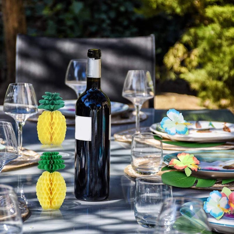 

Hawaiian Tropical Luau Theme Party Decorations Set,Include Tissue Paper Pineapples,Tropical Palm Simulation Leaves,Artificial Hi