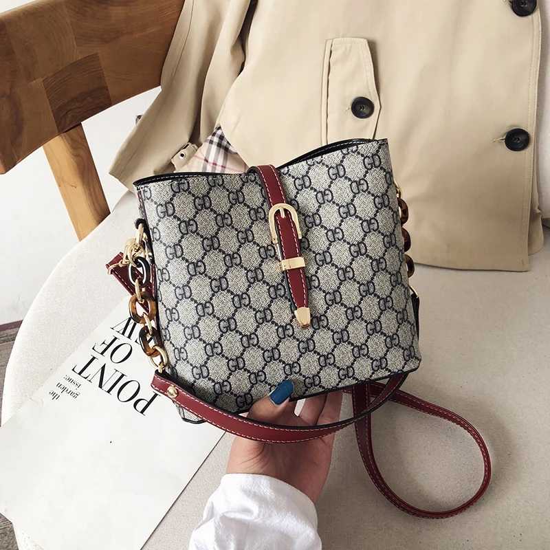 

Fashion Designer Ladies Hand Bags Famous Brand Women Bags 2019 Leather Bucket Bag Shoulder Cross Body Letter Sac A Main Black